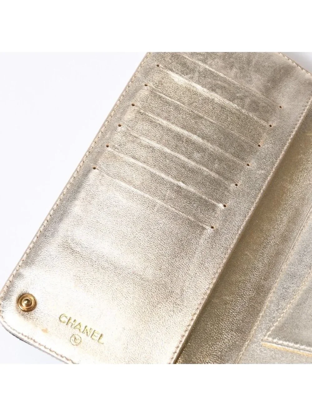Chanel CC Logo Round Wallet Blue Denim Leather Gold